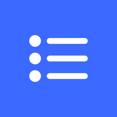 White list icon on blue background