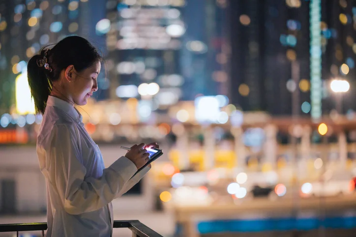 Abstract Data of chatbot and Quantum computing or Web 3.0 theme conceptual