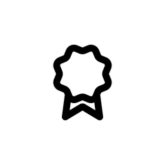 Icon - certificate award symbol - black on white