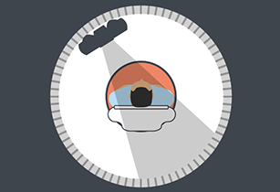 Illustration of person inside CT or PET scan machine.