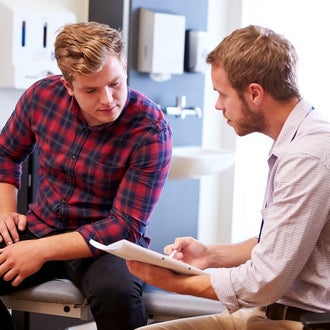 Doctor speaking to patient.
