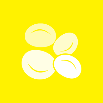 Illustration of cells in white against yellow background.
