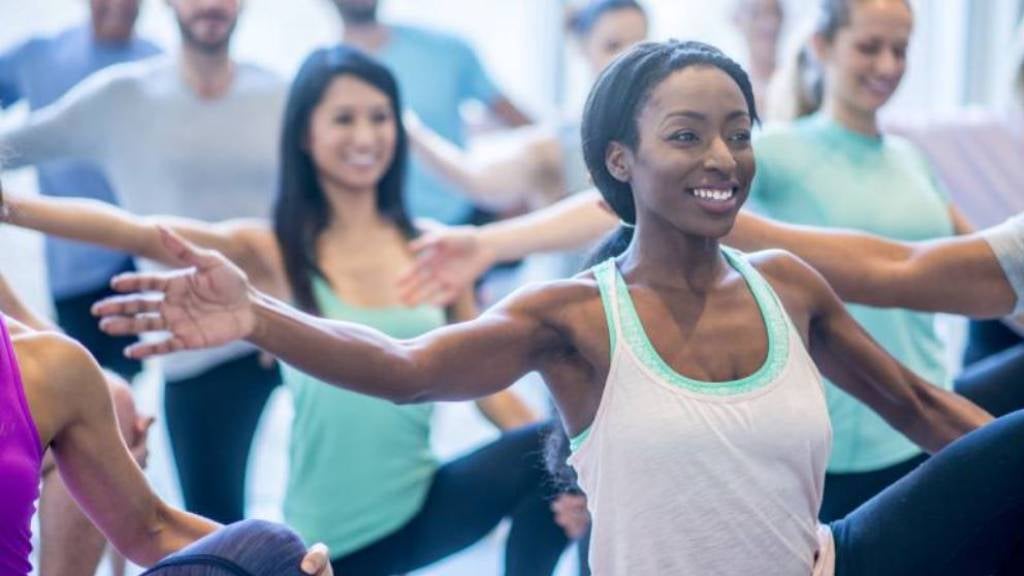 Group of people exercising 