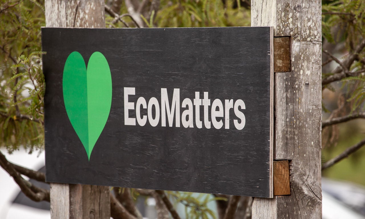 Image of EcoMatter Environment Trust signage at their New Lynn Eco Hub.