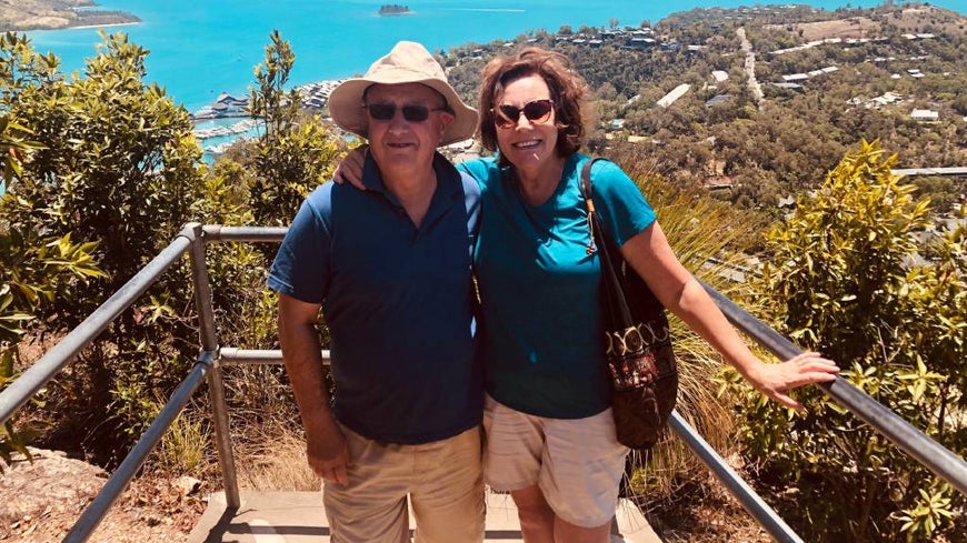 Trainspotters Graham and Wendy on one of their many travels