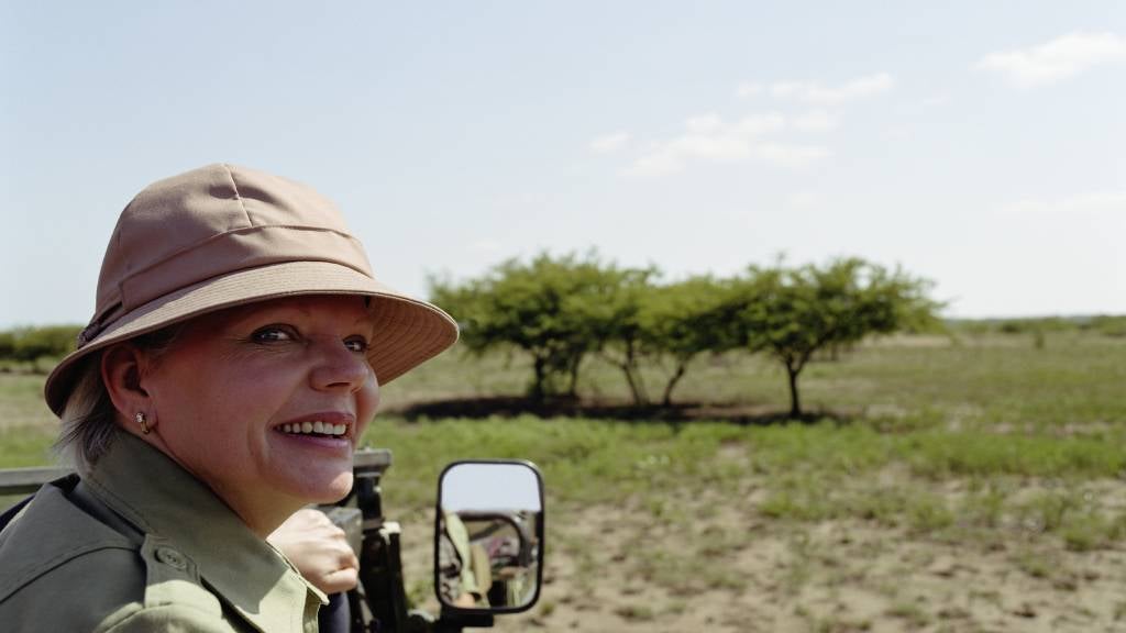 Senior woman on an African safari