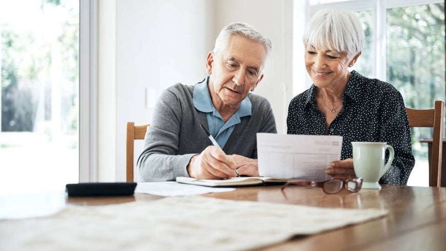 Older couple planning a funeral