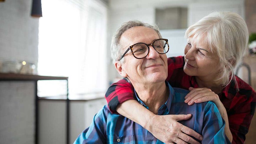 Old couple at home