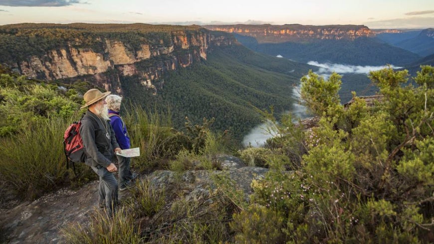 Australian bushwalkers out in nature