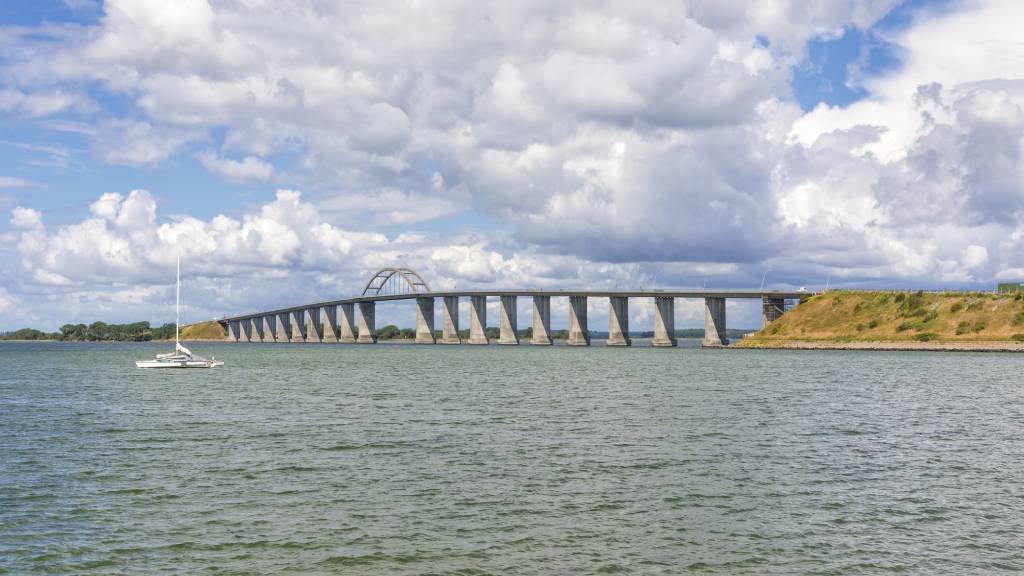 Langelandbroen bridge connecting Tåsinge and Langeland.