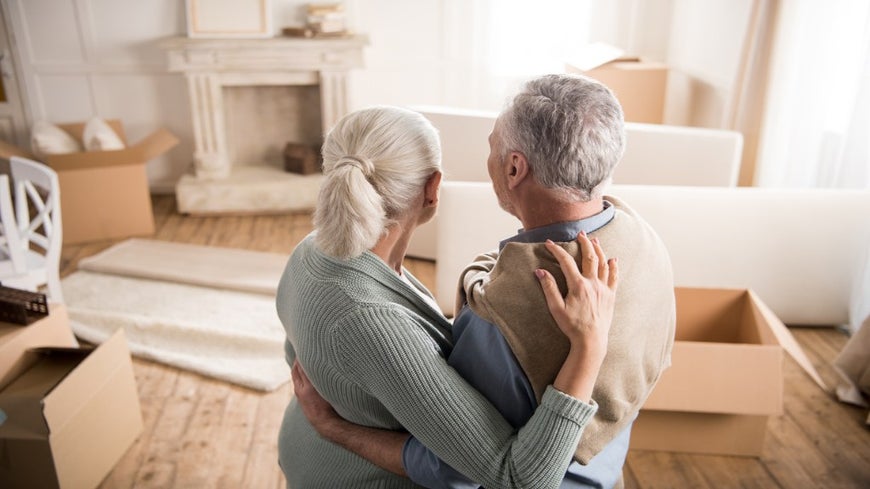 retired couple downsizing