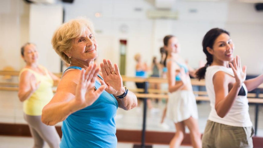 Senior woman in a dance class