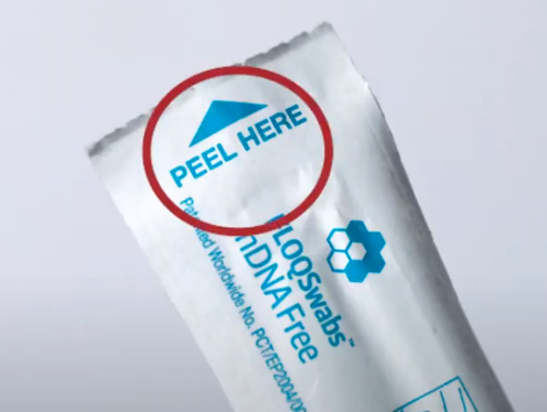 Peel here - Swab packet
