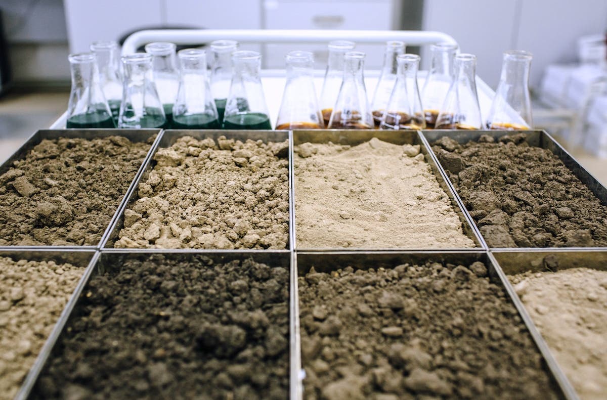 Assortment of different soils for testing