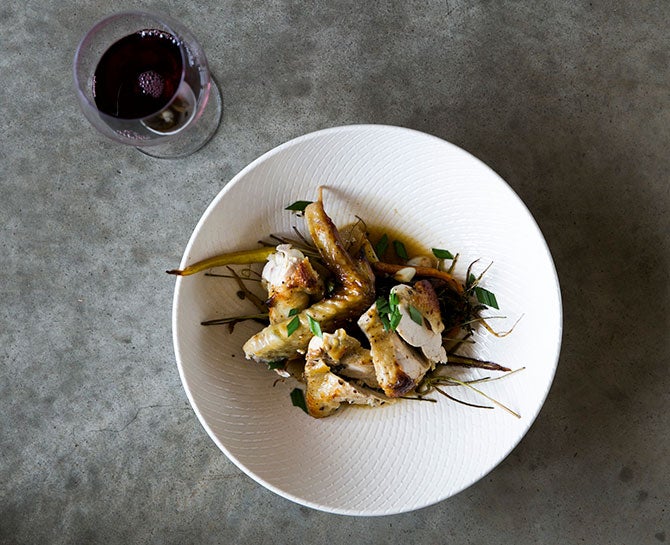 Chicken dish at Zin House, Mudgee