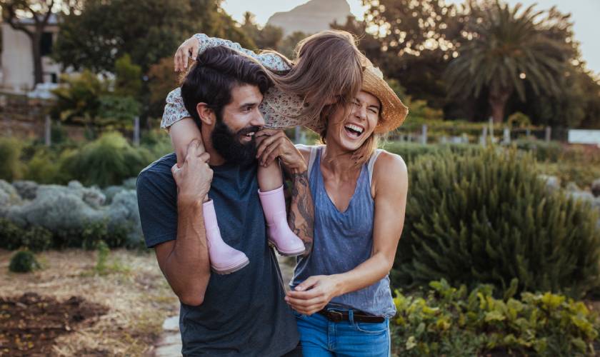 Kiwi family outdoors