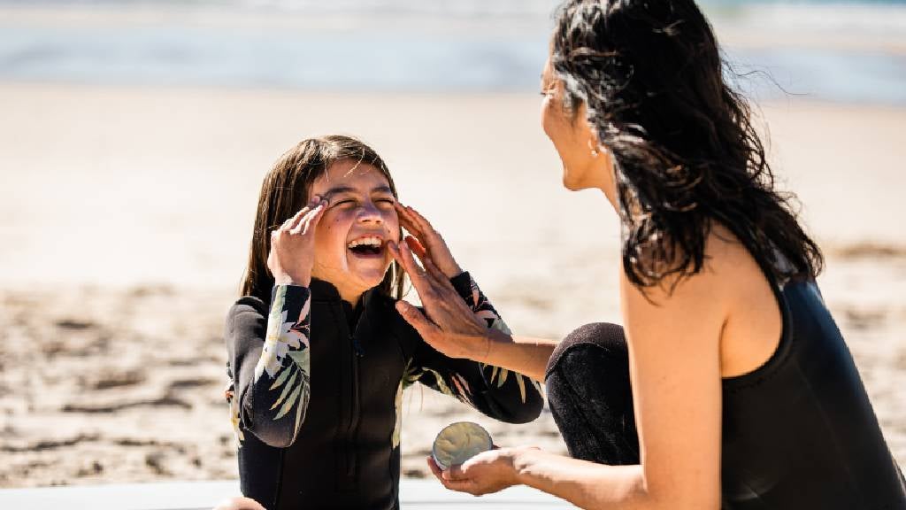 Mum and daughter at beach