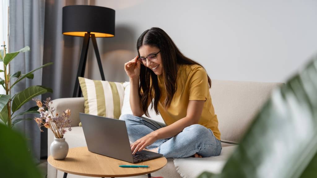 Student studying at home