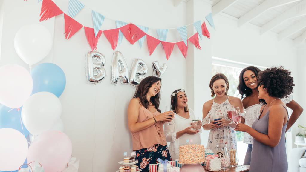 group of women at baby shower