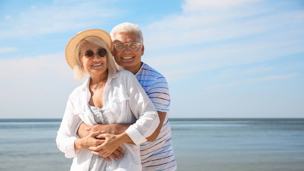 Senior couple spending time on the beach