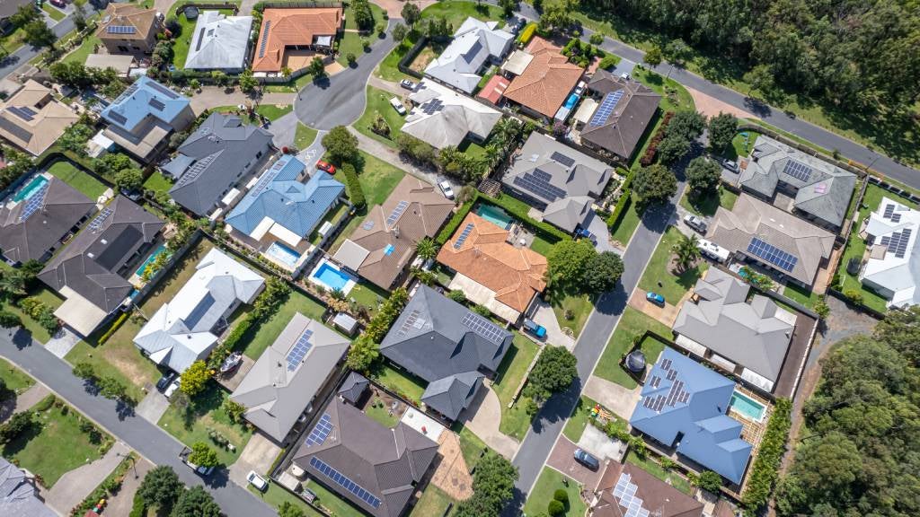 Modern Australian suburb from the air