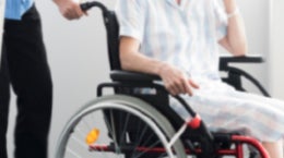 Patient in wheel chair