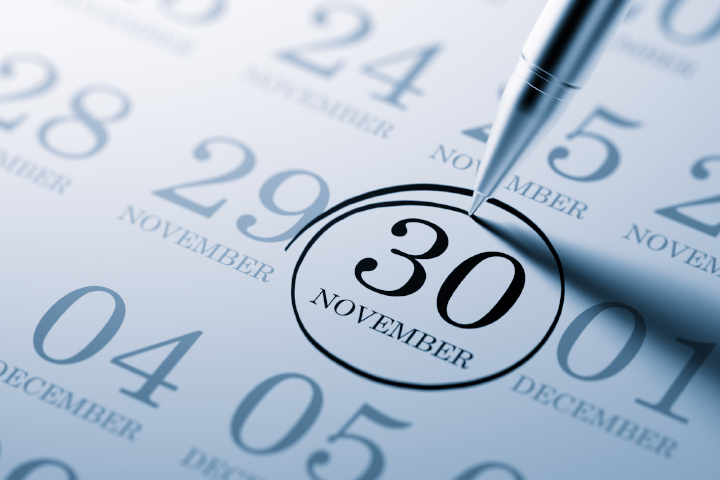 November 30 calendar image