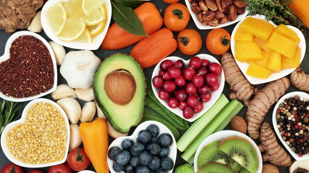 Table full of healthy foods