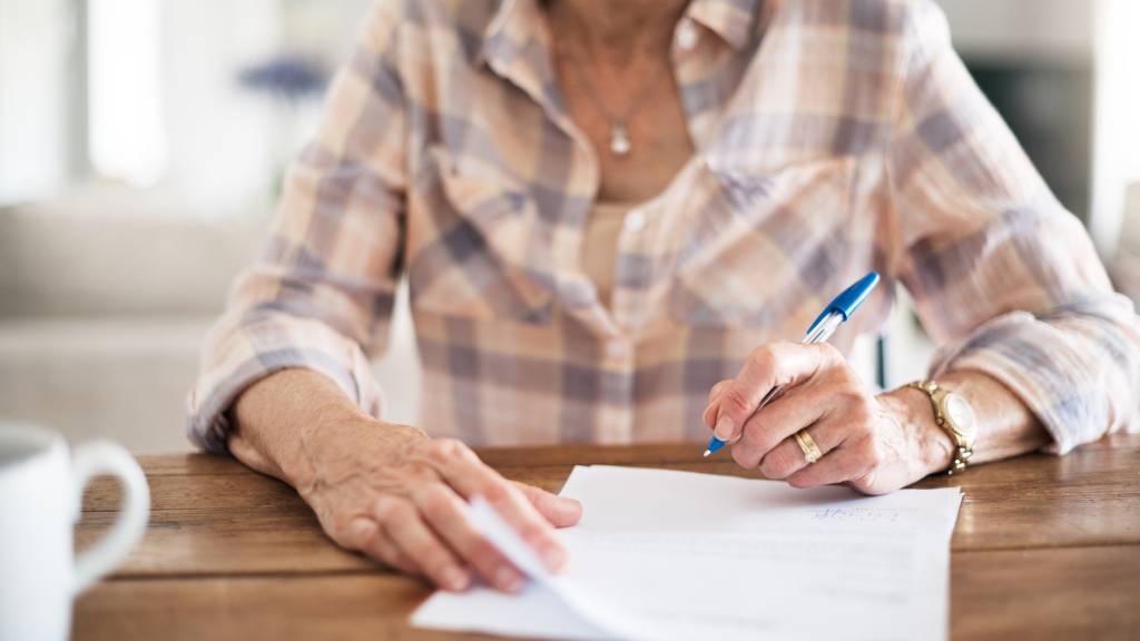 senior woman planning a funeral