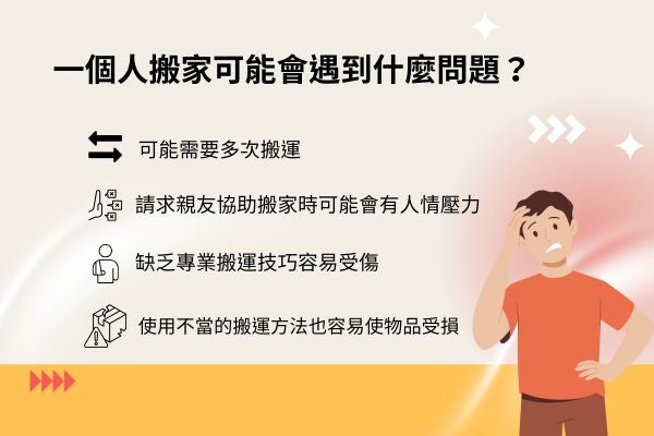 一個人搬家可能會遇到什麼問題?