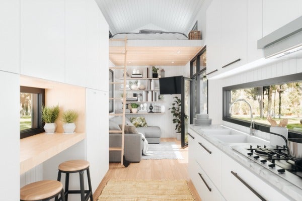 4.統一的風格設計放大廚房視覺空間