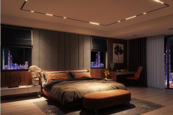 6.溫和燈光設計讓臥室空間更溫馨