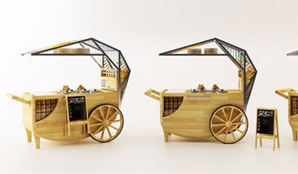 一般小攤車設計，木製攤車、人力拉推攤車、木製攤車、二輪攤車