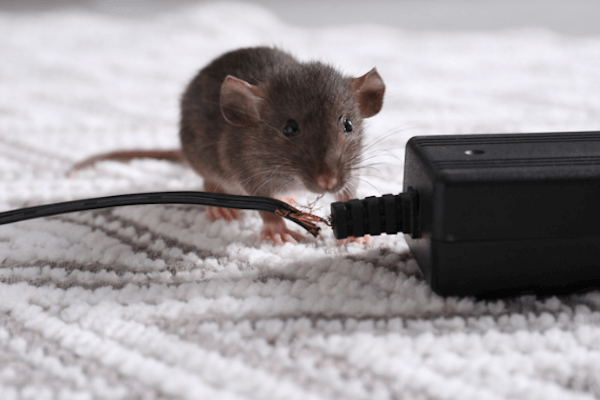 ▲老鼠會啃咬電線，造成電線走火。