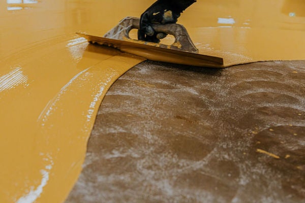 黃色epoxy地板施工