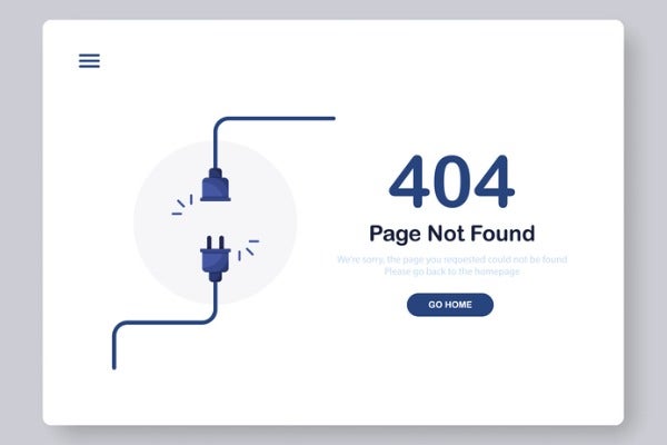 點擊連結後出現代號404的錯誤代碼時，代表屬於無效連結