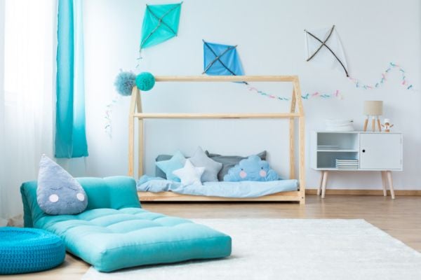 兒童房設計-無床架、軟包傢俱