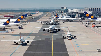 Aeroplanes at an airport