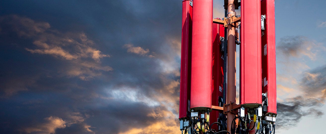 Telecoms tower at dusk