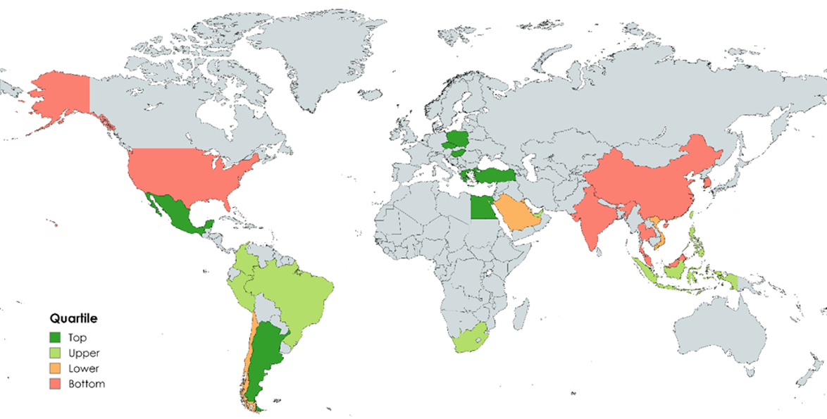 Highlighting the attractive investment opportunities in emerging markets today* -world map