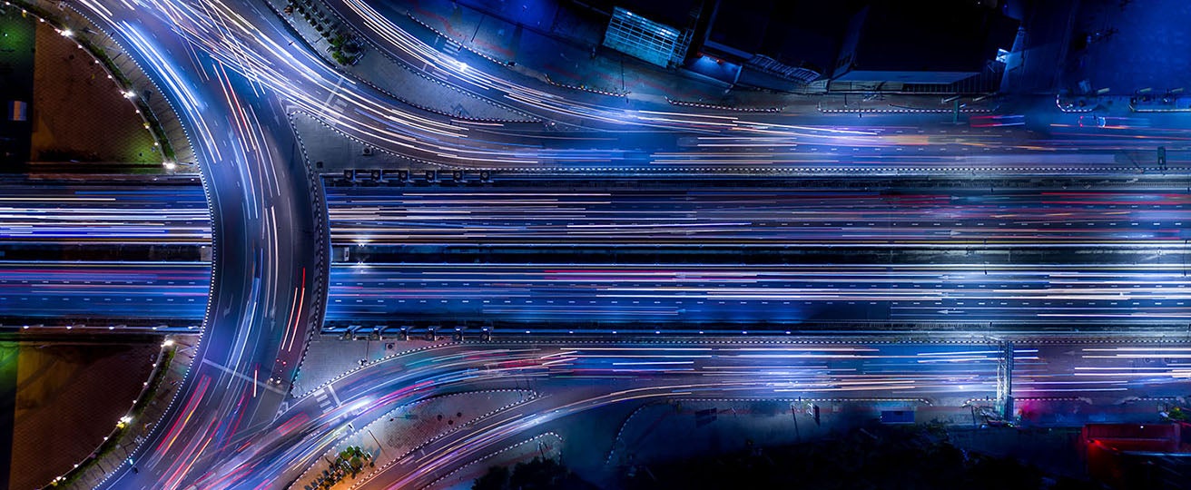 road network at night