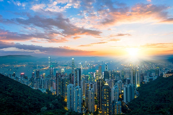 Hong Kong skyline from teh peak