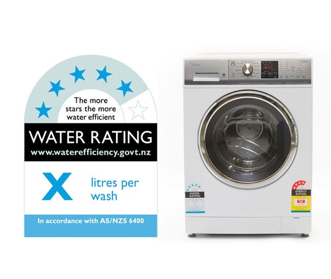 water efficiency star logo on a washing machine