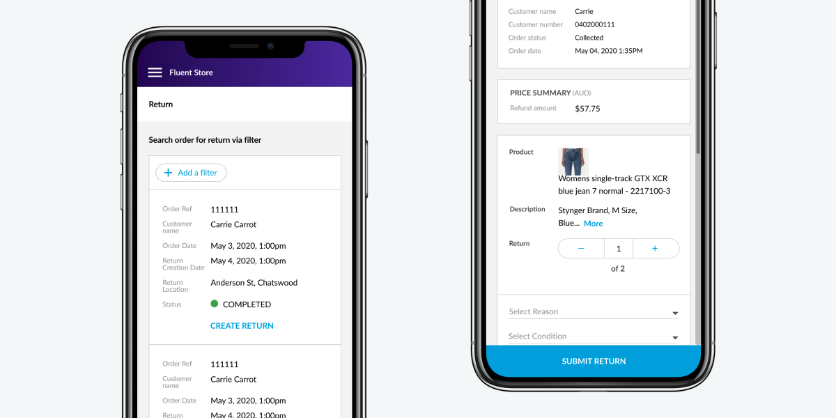 Create Return Order on Mobile Device