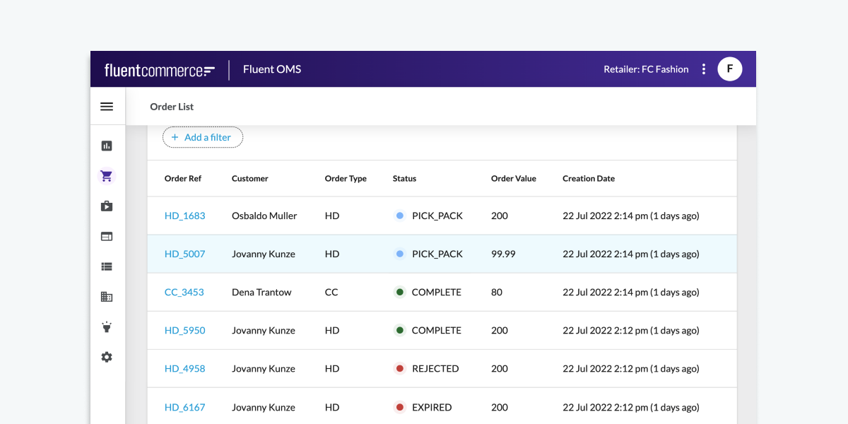 Quickly identify an Order’s Status with Colored Status Dots