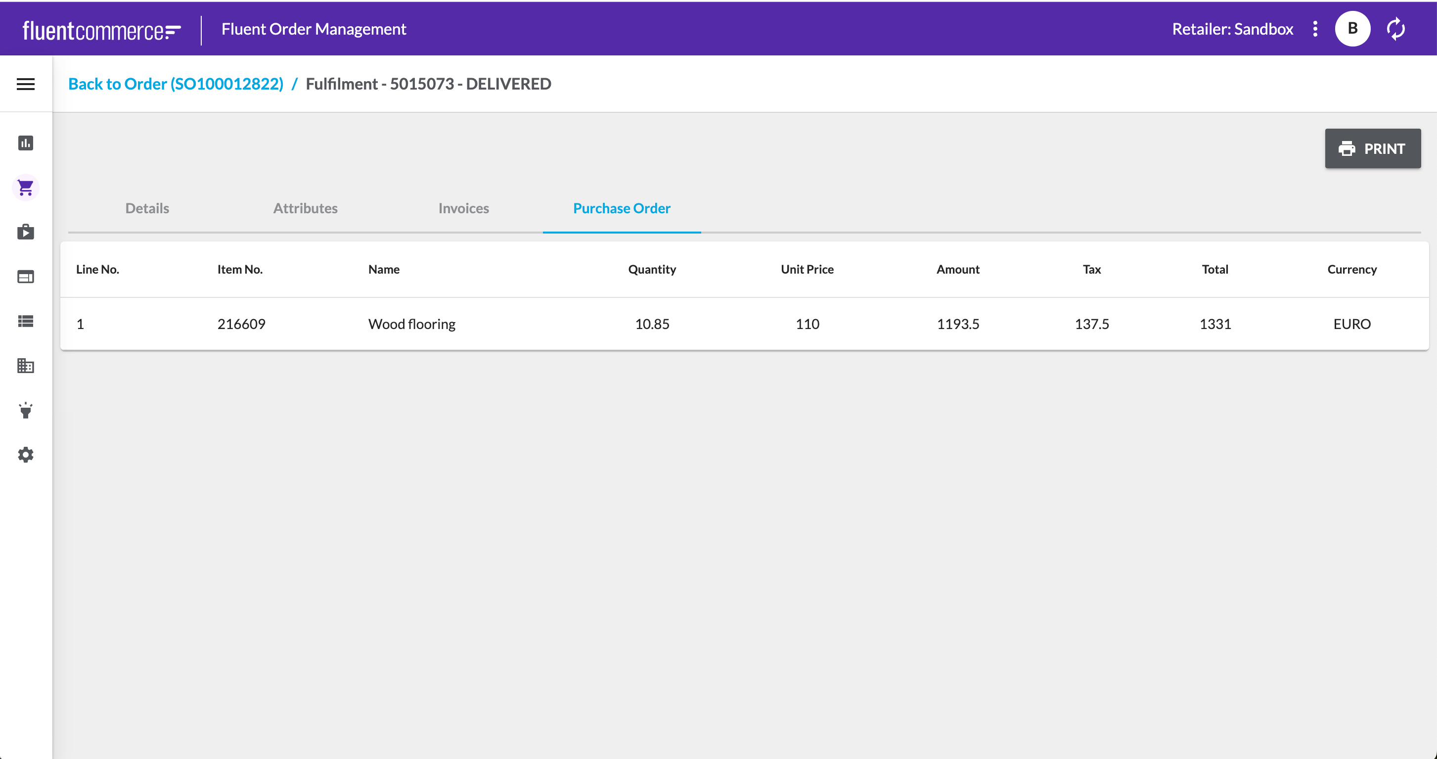 Purchase order example