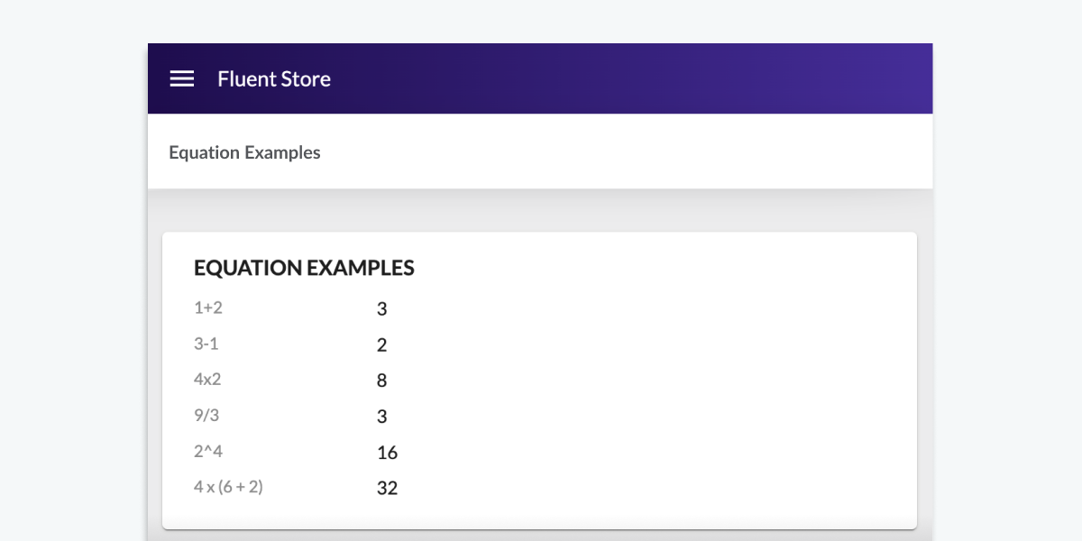 Perform Equations and display results in the User Interface