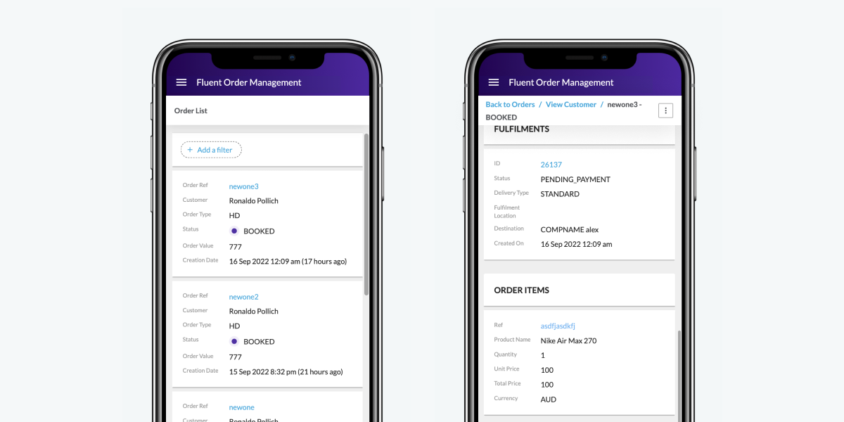 Stacked Tables in OMS on Mobile