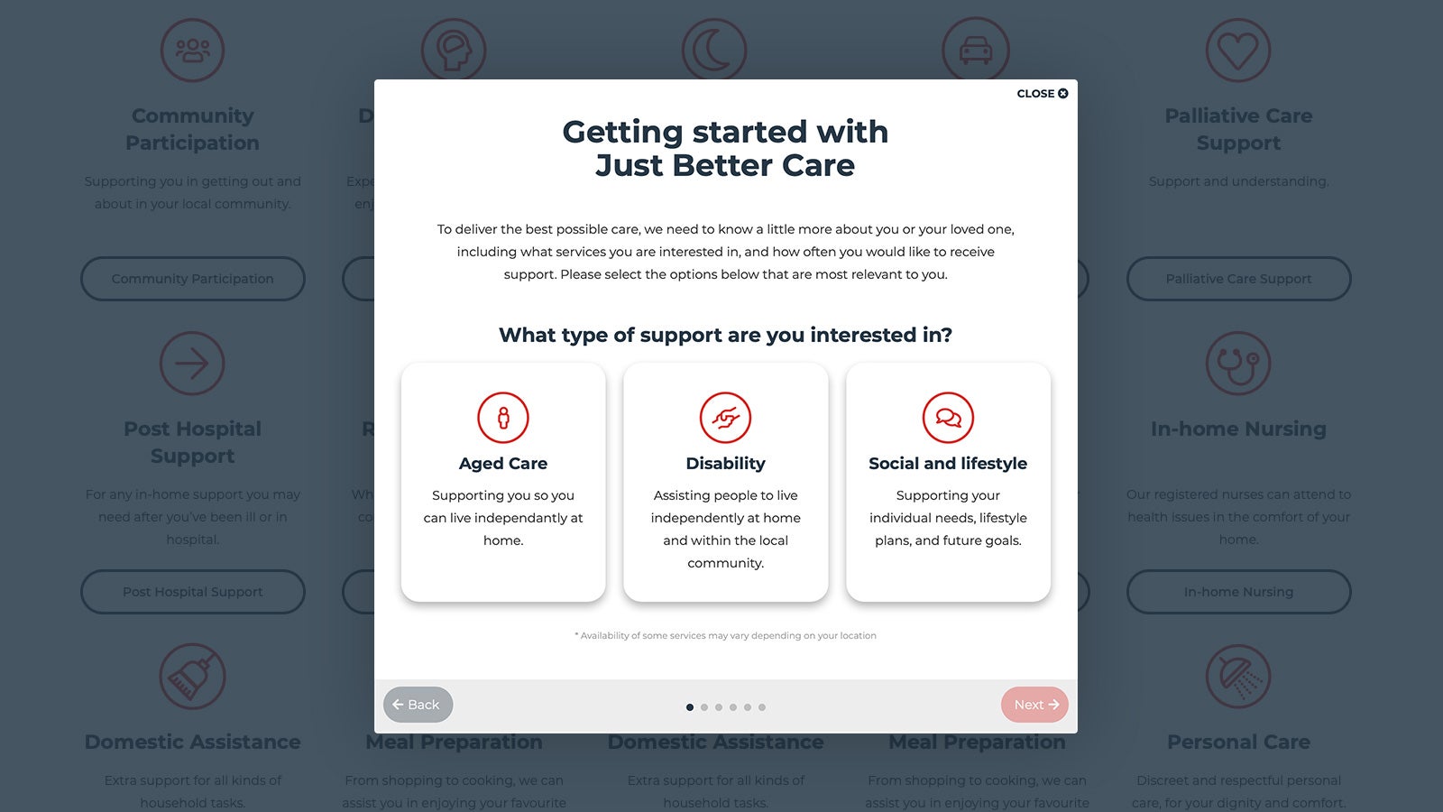 Just Better Care | Just Better Care getting started website page | Devotion