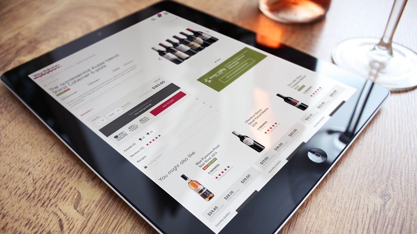 Wine Selectors | website on iPad | Devotion